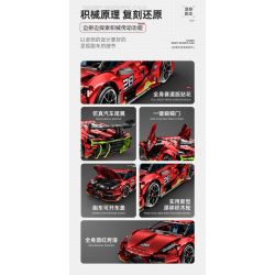 IM.MASTER QIHUI 9828-2 BẬC THẦY MÁY MÓC SIÊU XE DANIU STUNT DRIFT SƠN MÀU ĐỎ TÍA MẠ ĐIỆN tỷ lệ 1:10 bộ đồ chơi xếp lắp ráp ghép mô hình Technic Kỹ Thuật Công Nghệ Cao Mô Hình Phương Tiện 2202 khối
