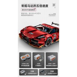 IM.MASTER QIHUI 9828-2 BẬC THẦY MÁY MÓC SIÊU XE DANIU STUNT DRIFT SƠN MÀU ĐỎ TÍA MẠ ĐIỆN tỷ lệ 1:10 bộ đồ chơi xếp lắp ráp ghép mô hình Technic Kỹ Thuật Công Nghệ Cao Mô Hình Phương Tiện 2202 khối