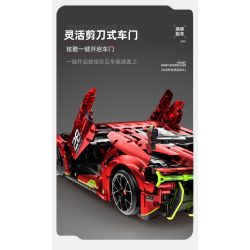 IM.MASTER QIHUI 9828-2 BẬC THẦY MÁY MÓC SIÊU XE DANIU STUNT DRIFT SƠN MÀU ĐỎ TÍA MẠ ĐIỆN tỷ lệ 1:10 bộ đồ chơi xếp lắp ráp ghép mô hình Technic Kỹ Thuật Công Nghệ Cao Mô Hình Phương Tiện 2202 khối