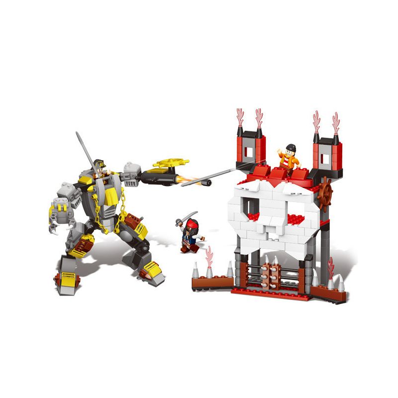 QIZHILE 70010 non  TẤN CÔNG LÂU ĐÀI ĐẦU bộ đồ chơi xếp lắp ráp ghép mô hình Pirates Of The Caribbean ATTACKING THE SKULL'S CASTLE Cướp Biển Vùng Caribe 416 khối