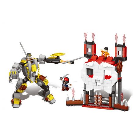 QIZHILE 70010 non  TẤN CÔNG LÂU ĐÀI ĐẦU bộ đồ chơi xếp lắp ráp ghép mô hình Pirates Of The Caribbean ATTACKING THE SKULL'S CASTLE Cướp Biển Vùng Caribe 416 khối