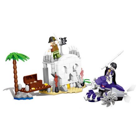 QIZHILE 70005 non  KHO BÁU ĐẢO ĐẦU LÂU bộ đồ chơi xếp lắp ráp ghép mô hình Pirates Of The Caribbean PIRATE'S BASE Cướp Biển Vùng Caribe 189 khối