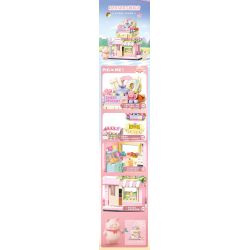 SEMBO 608073 KHU MA THUẬT TUYỆT VỜI CỦA LULU PIG NHÀ HÀNG BURGER bộ đồ chơi xếp lắp ráp ghép mô hình 444 khối