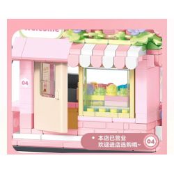 SEMBO 608073 KHU MA THUẬT TUYỆT VỜI CỦA LULU PIG NHÀ HÀNG BURGER bộ đồ chơi xếp lắp ráp ghép mô hình 444 khối