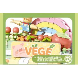 SEMBO 608073 KHU MA THUẬT TUYỆT VỜI CỦA LULU PIG NHÀ HÀNG BURGER bộ đồ chơi xếp lắp ráp ghép mô hình 444 khối