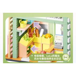 SEMBO 608073 KHU MA THUẬT TUYỆT VỜI CỦA LULU PIG NHÀ HÀNG BURGER bộ đồ chơi xếp lắp ráp ghép mô hình 444 khối