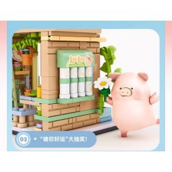 SEMBO 608073 KHU MA THUẬT TUYỆT VỜI CỦA LULU PIG NHÀ HÀNG BURGER bộ đồ chơi xếp lắp ráp ghép mô hình 444 khối