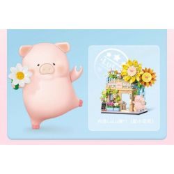 SEMBO 608073 KHU MA THUẬT TUYỆT VỜI CỦA LULU PIG NHÀ HÀNG BURGER bộ đồ chơi xếp lắp ráp ghép mô hình 444 khối