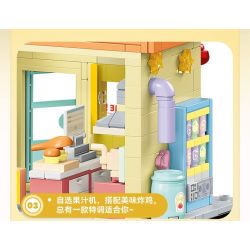 SEMBO 608074 KHU MA THUẬT TUYỆT VỜI CỦA LULU PIG CỬA HÀNG RAU CHAY bộ đồ chơi xếp lắp ráp ghép mô hình 519 khối