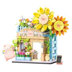 SEMBO 608075 KHU MA THUẬT TUYỆT VỜI CỦA LULU PIG CỬA HÀNG HOA bộ đồ chơi xếp lắp ráp ghép mô hình 564 khối