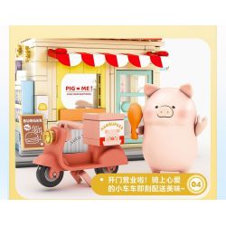 SEMBO 608075 KHU MA THUẬT TUYỆT VỜI CỦA LULU PIG CỬA HÀNG HOA bộ đồ chơi xếp lắp ráp ghép mô hình 564 khối