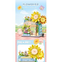 SEMBO 608075 KHU MA THUẬT TUYỆT VỜI CỦA LULU PIG CỬA HÀNG HOA bộ đồ chơi xếp lắp ráp ghép mô hình 564 khối