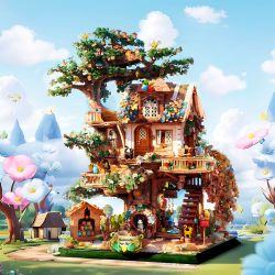 ZHEGAO 612010 NHÀ TRÊN CÂY bộ đồ chơi xếp lắp ráp ghép mô hình Creator TREEHOUSE Sáng Tạo 3196 khối