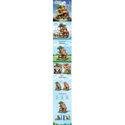 ZHEGAO 612010 NHÀ TRÊN CÂY bộ đồ chơi xếp lắp ráp ghép mô hình Creator TREEHOUSE Sáng Tạo 3196 khối