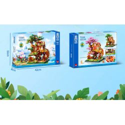 ZHEGAO 612010 NHÀ TRÊN CÂY bộ đồ chơi xếp lắp ráp ghép mô hình Creator TREEHOUSE Sáng Tạo 3196 khối