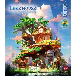 ZHEGAO 612010 NHÀ TRÊN CÂY bộ đồ chơi xếp lắp ráp ghép mô hình Creator TREEHOUSE Sáng Tạo 3196 khối