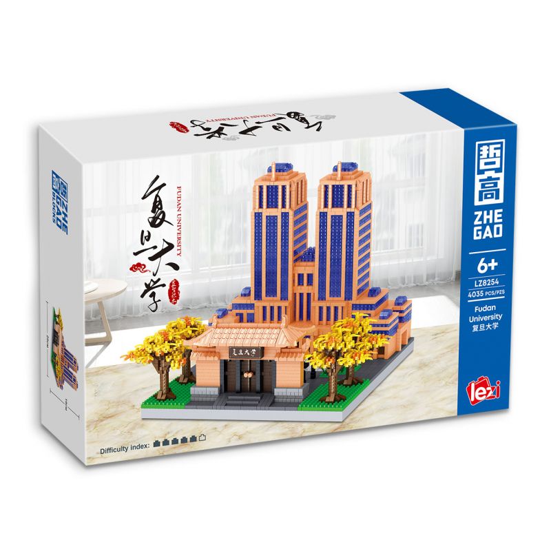 ZHEGAO LZ8254 8254 ĐẠI HỌC PHỤC ĐÁN bộ đồ chơi xếp lắp ráp ghép mô hình Creator Sáng Tạo 4035 khối
