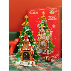 JAKI JK5128 5128 HỘP NHẠC QUAY TAY HÌNH NGÔI NHÀ TRÊN CÂY GIÁNG SINH ELF bộ đồ chơi xếp lắp ráp ghép mô hình Creator Sáng Tạo