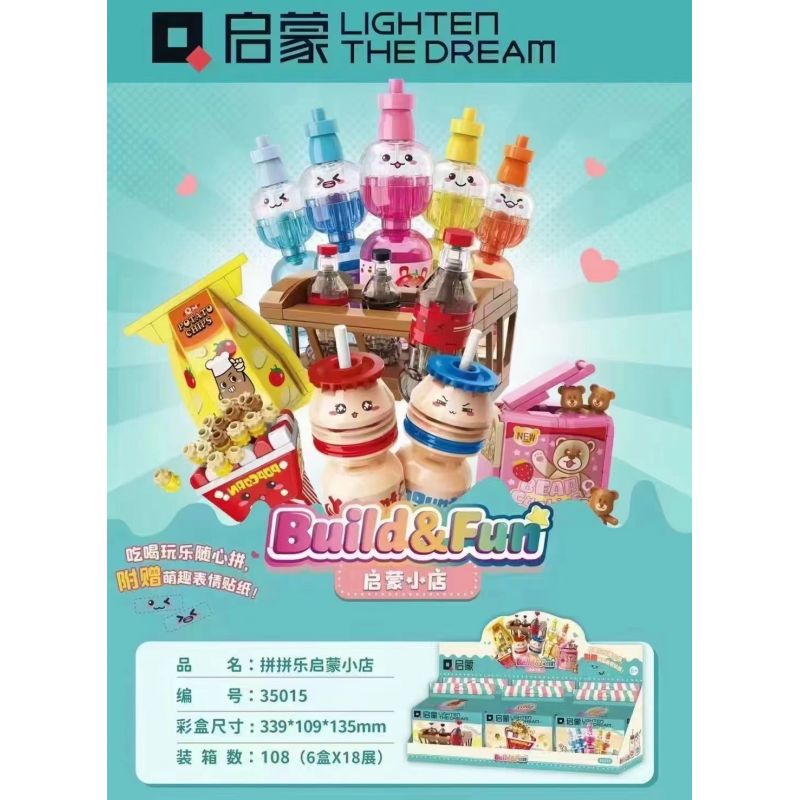 Enlighten 35015 Qman 35015 non  CỬA HÀNG GIÁC NGỘ PINPINLE 6 KIỂU VỚI NHÃN DÁN BIỂU TƯỢNG CẢM XÚC bộ đồ chơi xếp lắp ráp ghép mô hình Creator Sáng Tạo