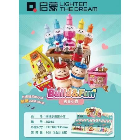 Enlighten 35015 Qman 35015 non  CỬA HÀNG GIÁC NGỘ PINPINLE 6 KIỂU VỚI NHÃN DÁN BIỂU TƯỢNG CẢM XÚC bộ đồ chơi xếp lắp ráp ghép mô hình Creator Sáng Tạo