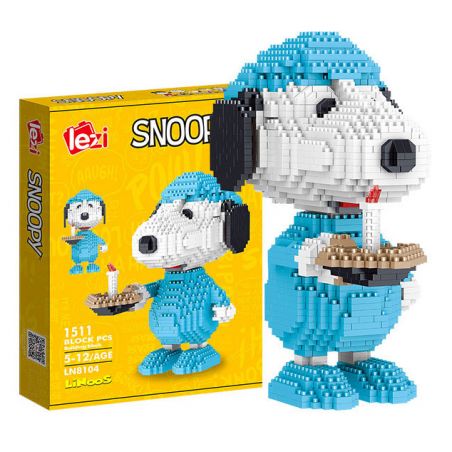 LEZI LN8104 8104 non  ĐỒ NGỦ SNOOPY bộ đồ chơi xếp lắp ráp ghép mô hình Movie & Game Phim Và Trò Chơi 1511 khối