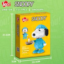 LEZI LN8104 8104 non  ĐỒ NGỦ SNOOPY bộ đồ chơi xếp lắp ráp ghép mô hình Movie & Game Phim Và Trò Chơi 1511 khối