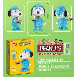 LEZI LN8104 8104 non  ĐỒ NGỦ SNOOPY bộ đồ chơi xếp lắp ráp ghép mô hình Movie & Game Phim Và Trò Chơi 1511 khối