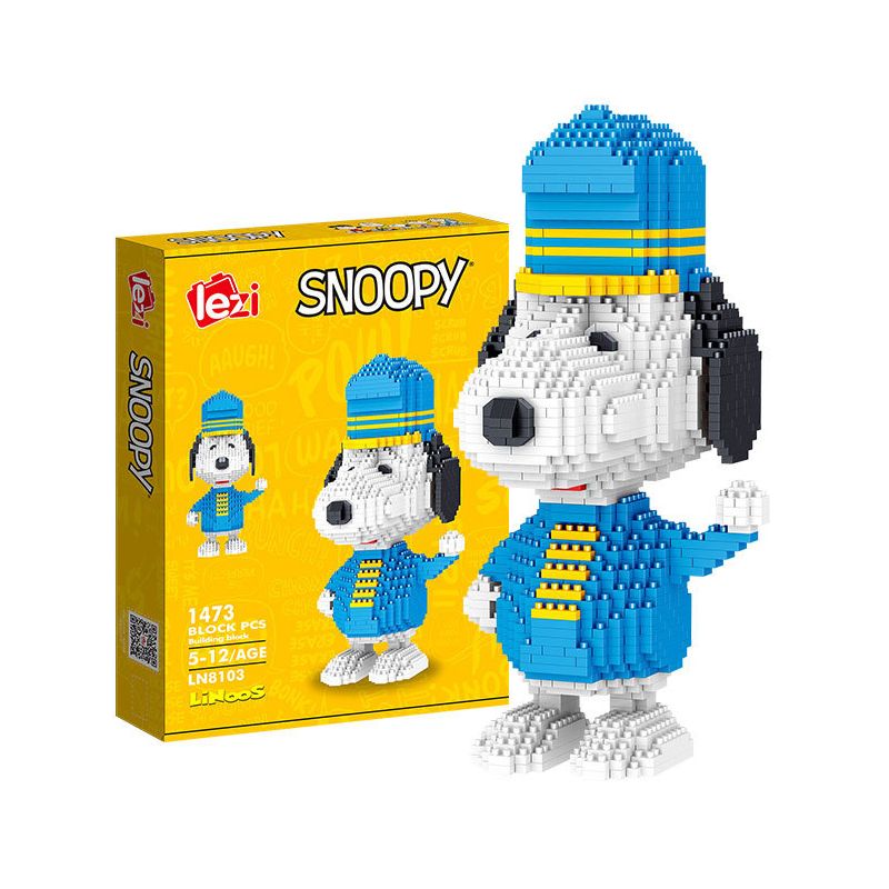 LEZI LN8103 8103 non  RÌNH MÒ bộ đồ chơi xếp lắp ráp ghép mô hình Movie & Game SNOOPY Phim Và Trò Chơi 1473 khối