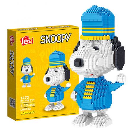 LEZI LN8103 8103 non  RÌNH MÒ bộ đồ chơi xếp lắp ráp ghép mô hình Movie & Game SNOOPY Phim Và Trò Chơi 1473 khối