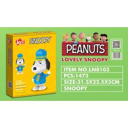 LEZI LN8103 8103 non  RÌNH MÒ bộ đồ chơi xếp lắp ráp ghép mô hình Movie & Game SNOOPY Phim Và Trò Chơi 1473 khối