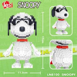 LEZI LN8100 8100 non  RÌNH MÒ bộ đồ chơi xếp lắp ráp ghép mô hình Movie & Game SNOOPY Phim Và Trò Chơi 1378 khối