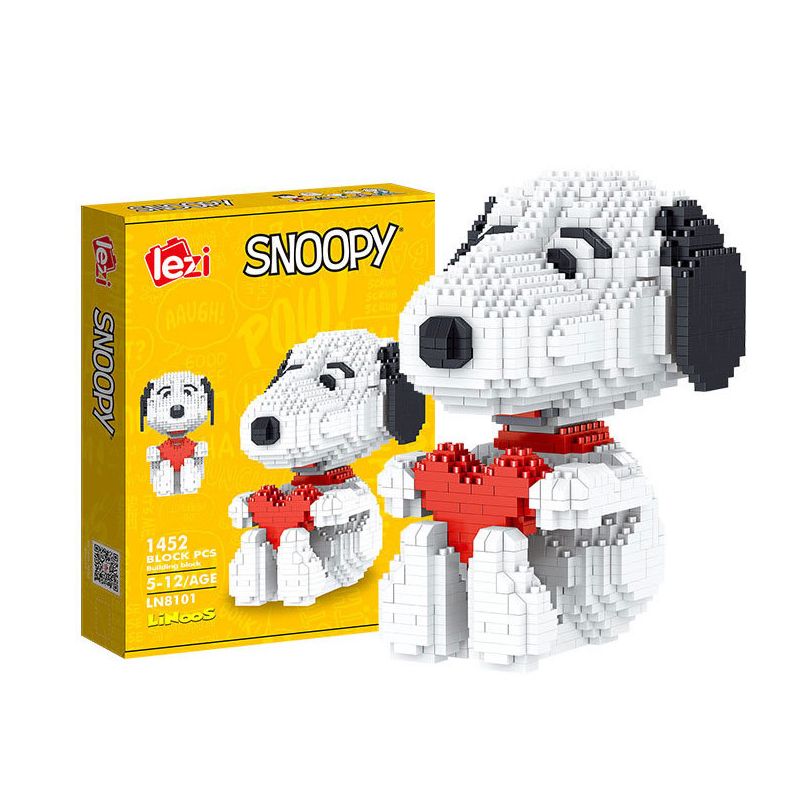 LEZI LN8101 8101 non  RÌNH MÒ bộ đồ chơi xếp lắp ráp ghép mô hình Movie & Game SNOOPY Phim Và Trò Chơi 1452 khối