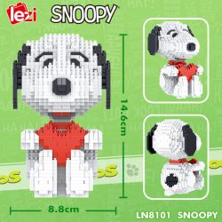 LEZI LN8101 8101 non  RÌNH MÒ bộ đồ chơi xếp lắp ráp ghép mô hình Movie & Game SNOOPY Phim Và Trò Chơi 1452 khối