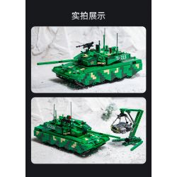 CADA DOUBLEE C82001 82001 non  XE TĂNG CHIẾN ĐẤU CHỦ LỰC 99A tỷ lệ 1:25 bộ đồ chơi xếp lắp ráp ghép mô hình Military Army TYPE 99A MAIN BATTLE TANK Quân Sự Bộ Đội 1707 khối