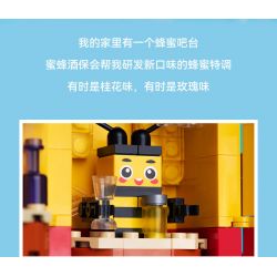 JAKI JK2155 2155 non  GẤU NGỌT NGÀO YÊU MẬT ONG bộ đồ chơi xếp lắp ráp ghép mô hình THE BEAR WHO LOVES BEES 355 khối