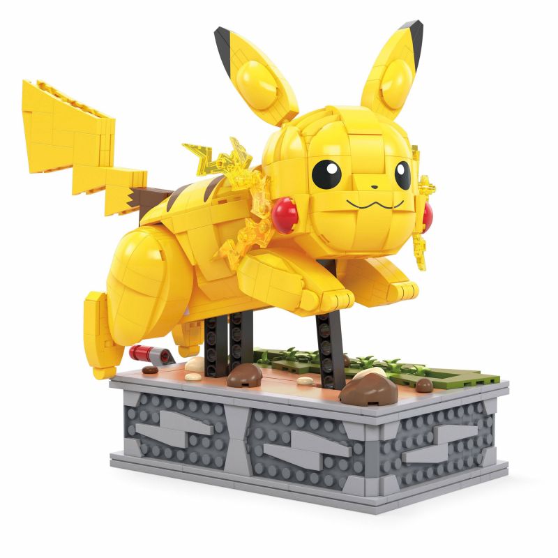 MEGA BLOKS HGC23 non  PIKACHU NĂNG ĐỘNG bộ đồ chơi xếp lắp ráp ghép mô hình Pokémon POKEMON MOTION PIKACHU 1095 khối