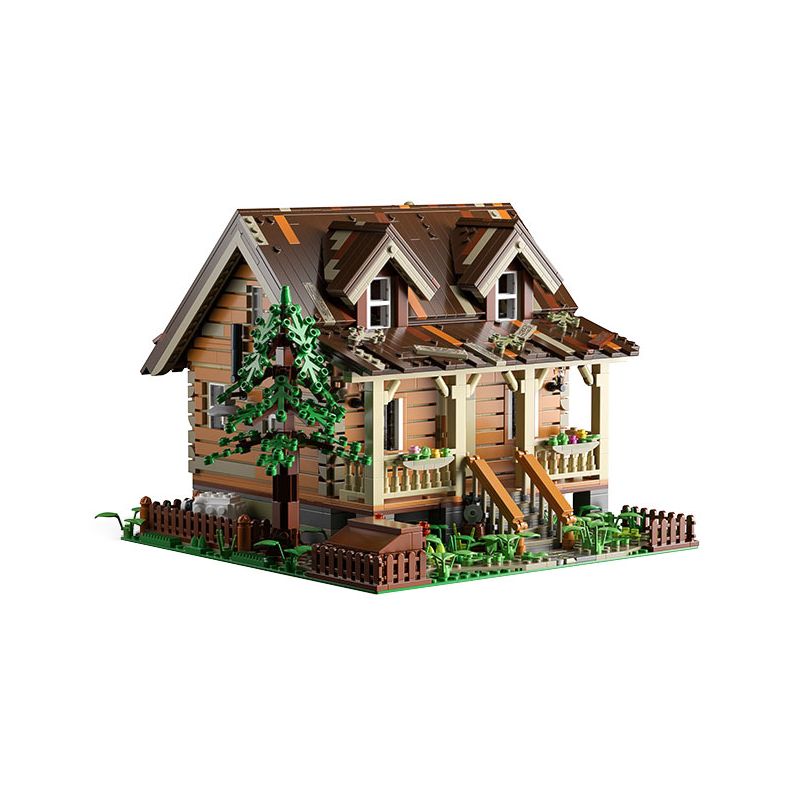 FUNWHOLE FH9001 9001 non  HAYASHIKIYA bộ đồ chơi xếp lắp ráp ghép mô hình Creator WOOD CABIN Sáng Tạo 2097 khối