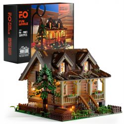FUNWHOLE FH9001 9001 non  HAYASHIKIYA bộ đồ chơi xếp lắp ráp ghép mô hình Creator WOOD CABIN Sáng Tạo 2097 khối