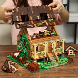 FUNWHOLE FH9001 9001 non  HAYASHIKIYA bộ đồ chơi xếp lắp ráp ghép mô hình Creator WOOD CABIN Sáng Tạo 2097 khối