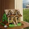 FUNWHOLE FH9001 9001 non  HAYASHIKIYA bộ đồ chơi xếp lắp ráp ghép mô hình Creator WOOD CABIN Sáng Tạo 2097 khối
