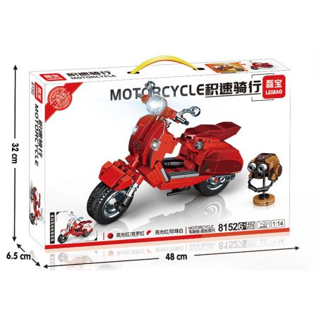 MINGDI 8152 non  ĐẠP XE VỚI TỐC ĐỘ VESPA bộ đồ chơi xếp lắp ráp ghép mô hình  MOTORCYCLE Kỹ Thuật Công Nghệ Cao Mô Hình Phương Tiện 430 khối