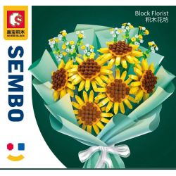 SEMBO 601222 non  NẮNG GIỮA HÈ bộ đồ chơi xếp lắp ráp ghép mô hình Flowers BLOCK FLORIST Hoa 1050 khối