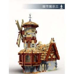 MorkModel 033009 Mork Model 033009 REBRICKABLE MOC-138190 138190 MOC138190 non  CỐI XAY GIÓ THỜI TRUNG CỔ bộ đồ chơi xếp lắp ráp ghép mô hình Creator MEDIEVAL WINDMILL Sáng Tạo 2808 khối