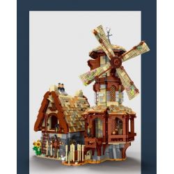 MorkModel 033009 Mork Model 033009 REBRICKABLE MOC-138190 138190 MOC138190 non  CỐI XAY GIÓ THỜI TRUNG CỔ bộ đồ chơi xếp lắp ráp ghép mô hình Creator MEDIEVAL WINDMILL Sáng Tạo 2808 khối