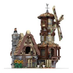 MorkModel 033009 Mork Model 033009 REBRICKABLE MOC-138190 138190 MOC138190 non  CỐI XAY GIÓ THỜI TRUNG CỔ bộ đồ chơi xếp lắp ráp ghép mô hình Creator MEDIEVAL WINDMILL Sáng Tạo 2808 khối