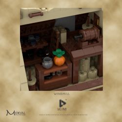 MorkModel 033009 Mork Model 033009 REBRICKABLE MOC-138190 138190 MOC138190 non  CỐI XAY GIÓ THỜI TRUNG CỔ bộ đồ chơi xếp lắp ráp ghép mô hình Creator MEDIEVAL WINDMILL Sáng Tạo 2808 khối