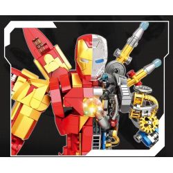 LE DI PIN 6069 non  BÁN PHỐI CẢNH CƠ THỂ NGƯỜI SẮT bộ đồ chơi xếp lắp ráp ghép mô hình Super Heroes IRON KING Siêu Nhân Anh Hùng 935 khối
