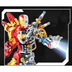 LE DI PIN 6069 non  BÁN PHỐI CẢNH CƠ THỂ NGƯỜI SẮT bộ đồ chơi xếp lắp ráp ghép mô hình Super Heroes IRON KING Siêu Nhân Anh Hùng 935 khối