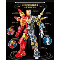 LE DI PIN 6069 non  BÁN PHỐI CẢNH CƠ THỂ NGƯỜI SẮT bộ đồ chơi xếp lắp ráp ghép mô hình Super Heroes IRON KING Siêu Nhân Anh Hùng 935 khối