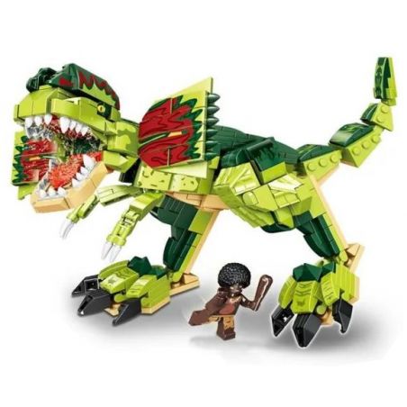 MINGDI 10067 non  DILOPHOSAURUS bộ đồ chơi xếp lắp ráp ghép mô hình 603 khối